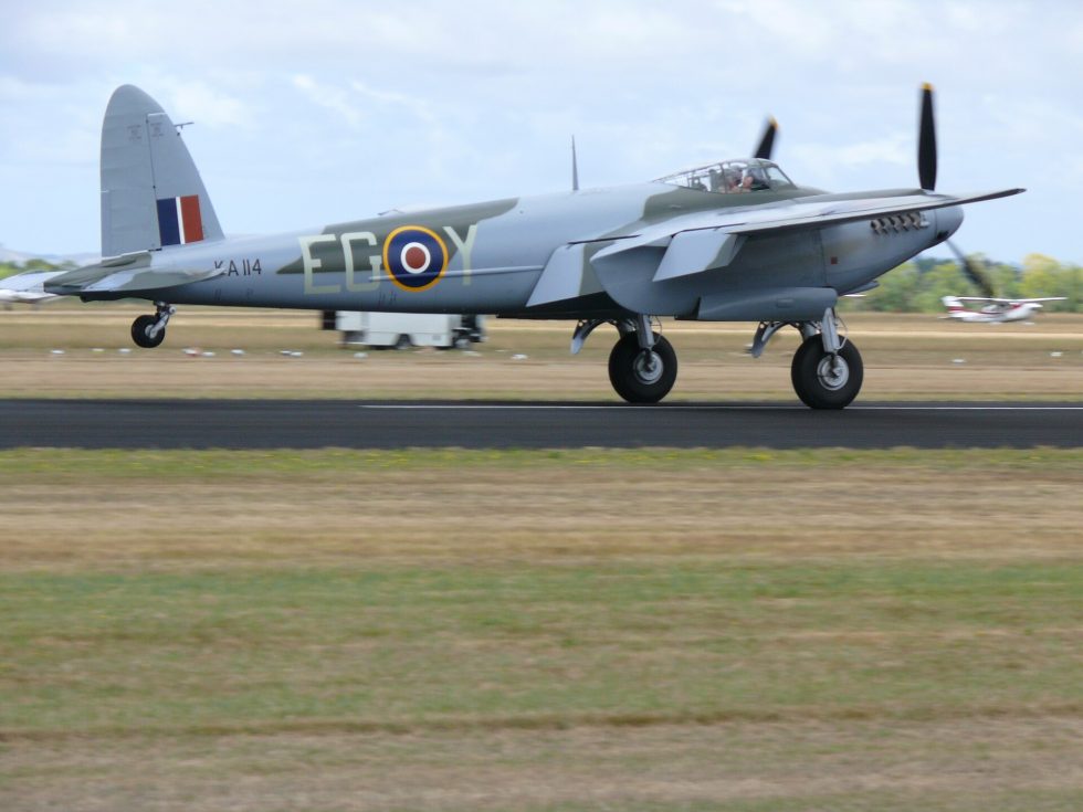 The Mosquitos clean lines on the ground  twin Merlins and a smooth wooden skin.