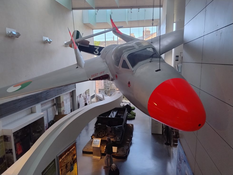 A preserved de Havilland Vampire on display  the type survives today as a warbird.