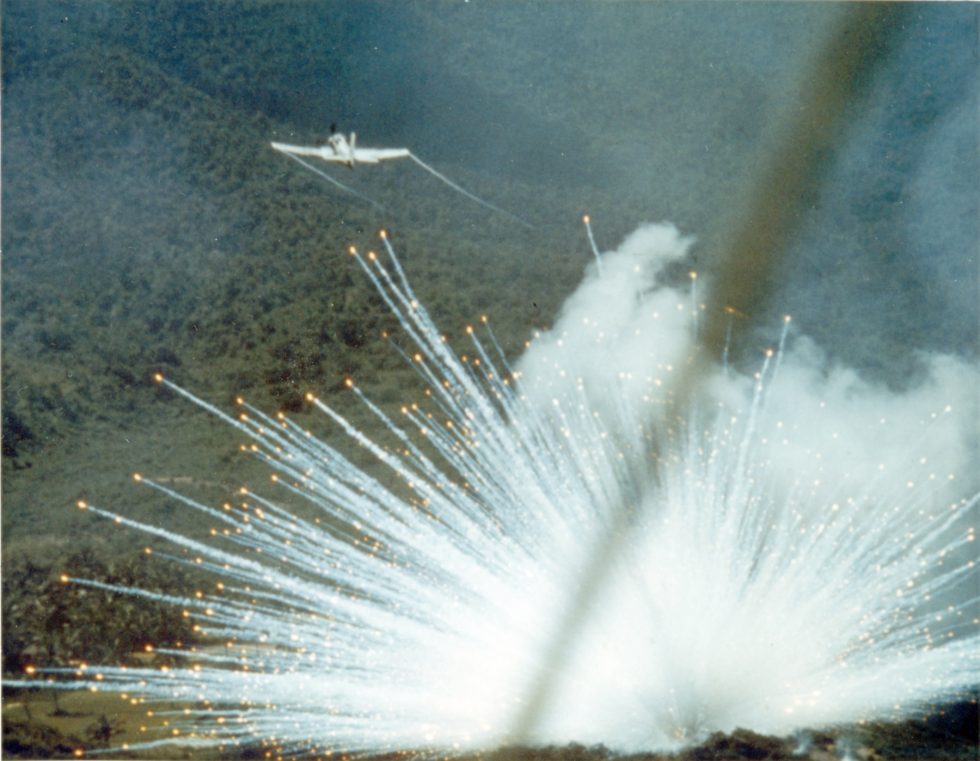 A USAF A-1E releases a bomb over Vietnam in 1966  close air support, low and slow.