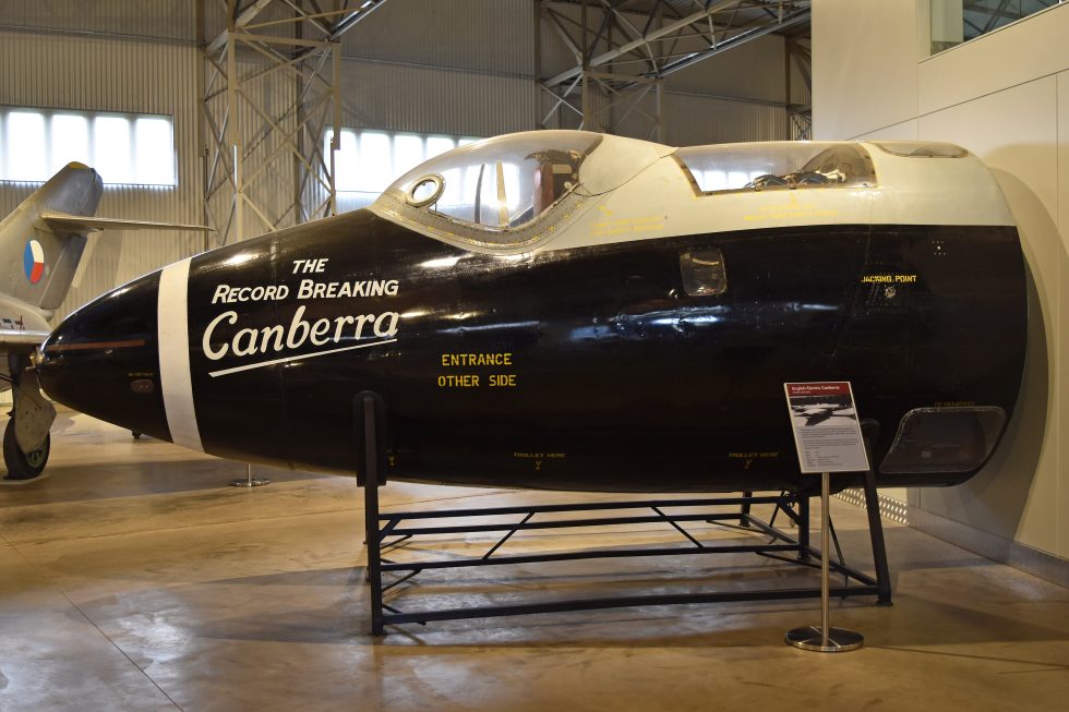 The glazed bomb-aimers nose of an early Canberra  a direct echo of the Mosquito it replaced.