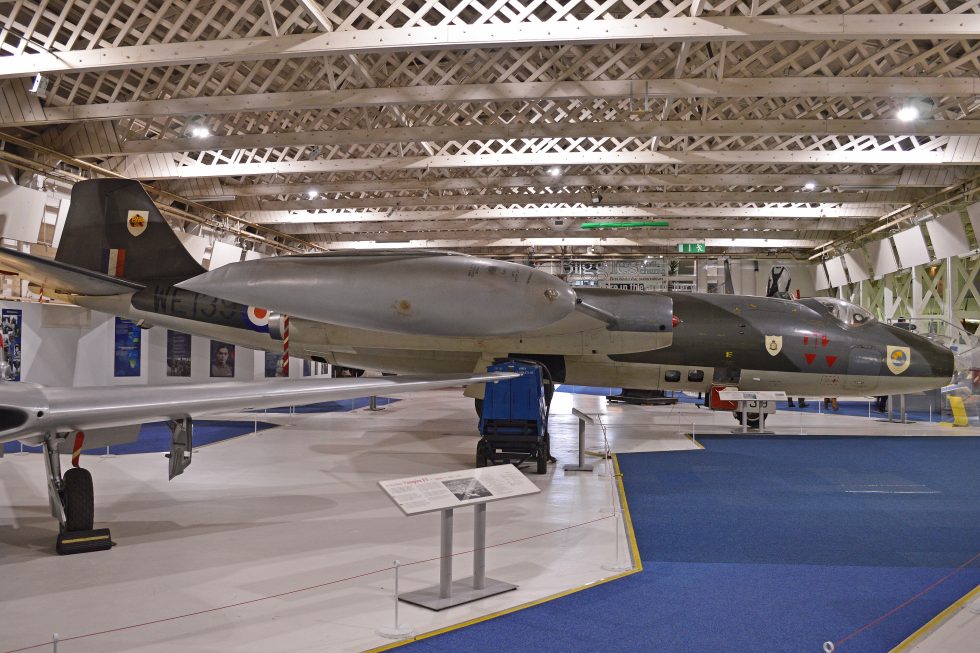 A preserved Canberra PR.3  one of the reconnaissance marks that carried cameras instead of bombs.