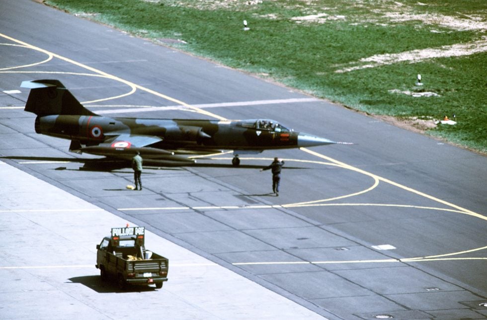 An Italian Air Force F-104S  the ultimate all-weather interceptor, flown until 2004.