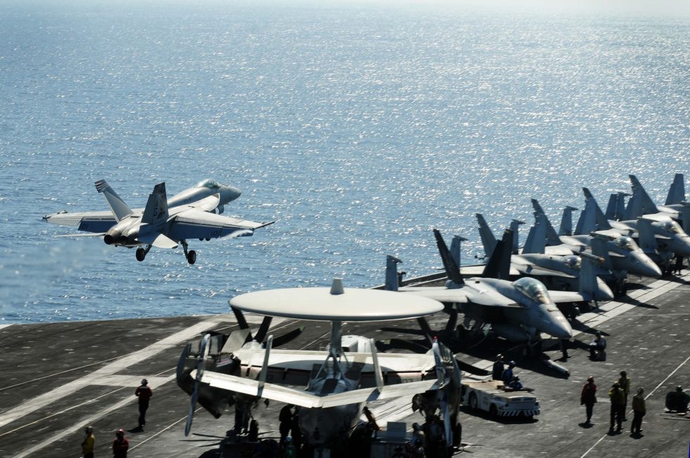 An F/A-18E Super Hornet flung off a carrier catapult the growth airframe launching heavy.