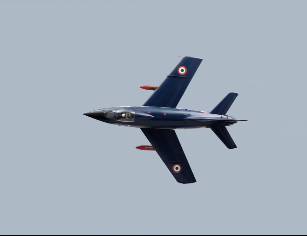 A Fiat G.91 in flight the lightweight NATO strike fighter that won NBMR-1.