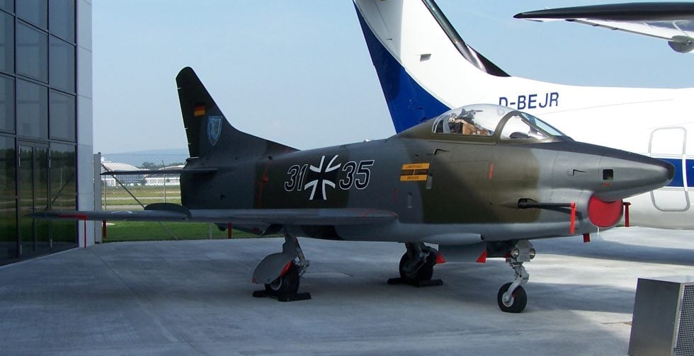 A Luftwaffe G.91 preserved at the Dornier Museum Germanys first post-war jet warplane.