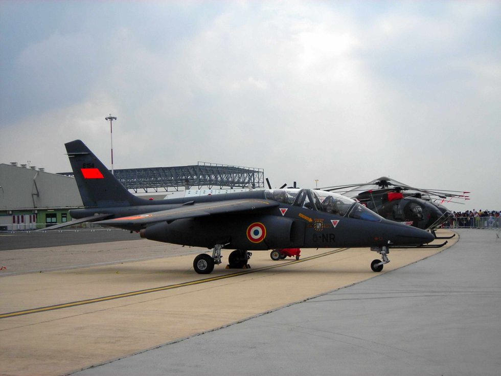 A French Air Force Alpha Jet E  the rounded-nose trainer version.