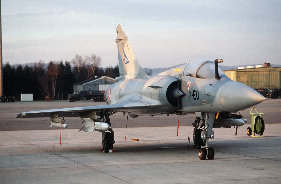A French Air Force Mirage 2000  the type entered Arme de lAir service in 1984.
