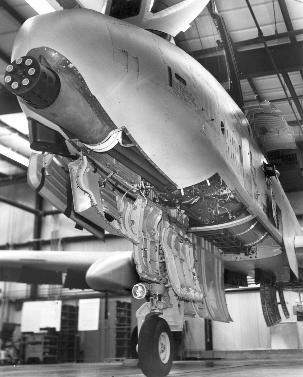 The GAU-8/A Avenger cannon installed in the A-10 airframe roughly the size of a small car.