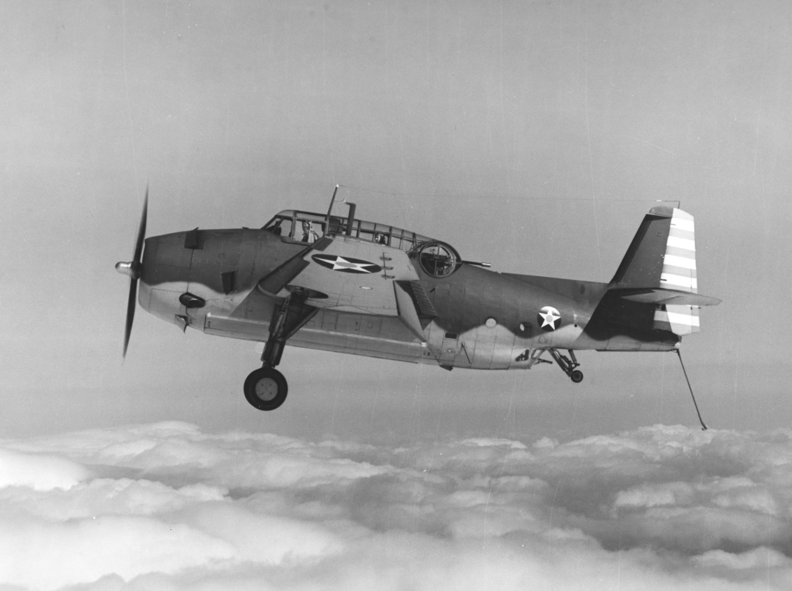 Grumman TBF Avenger US Navy torpedo bomber in flight
