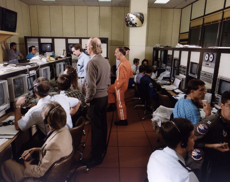 NASA Dryden mission control during an X-29 test flight  the human half of the loop.