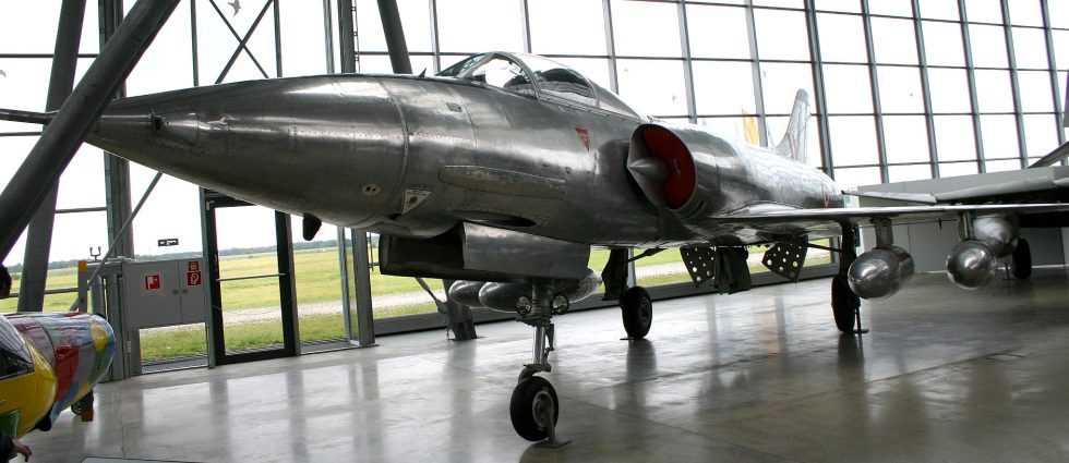 A preserved HAL HF-24 Marut  Indias first indigenous jet fighter.
