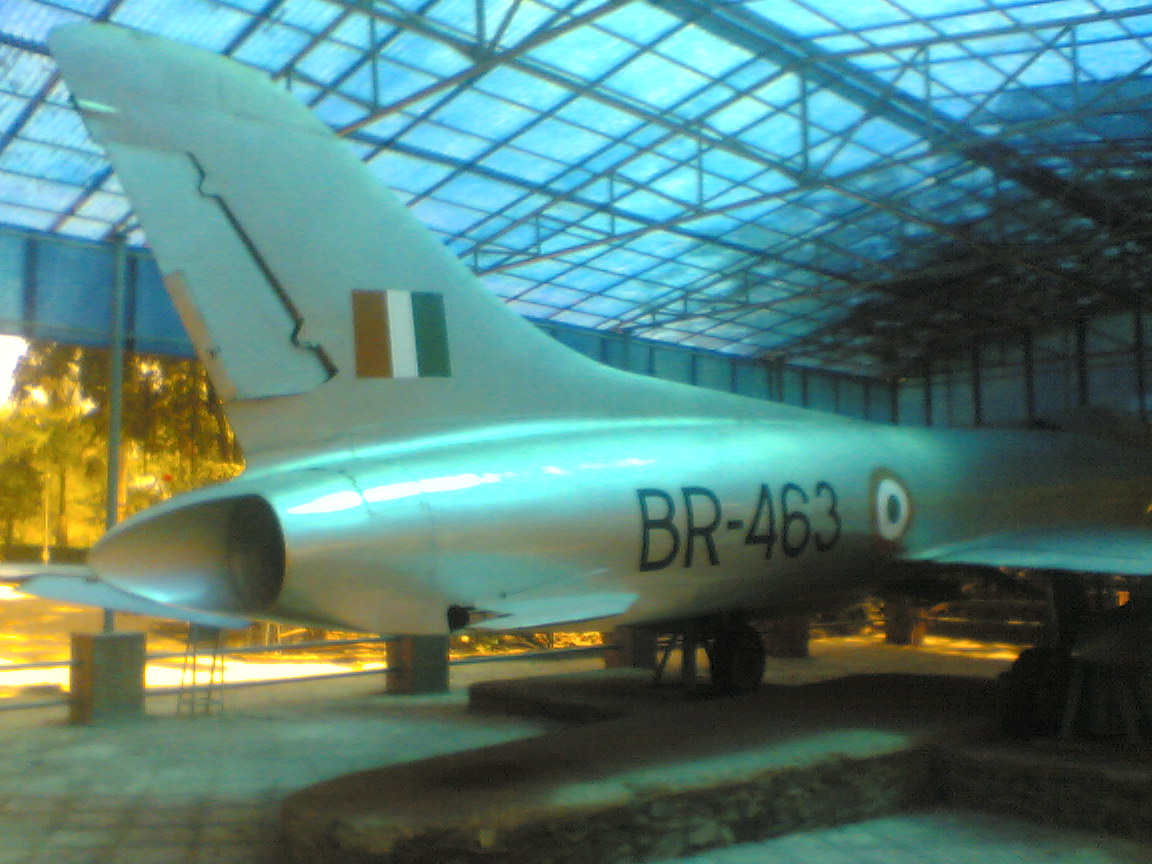 A Marut preserved in Indian Air Force camouflage, cannon nose and all.