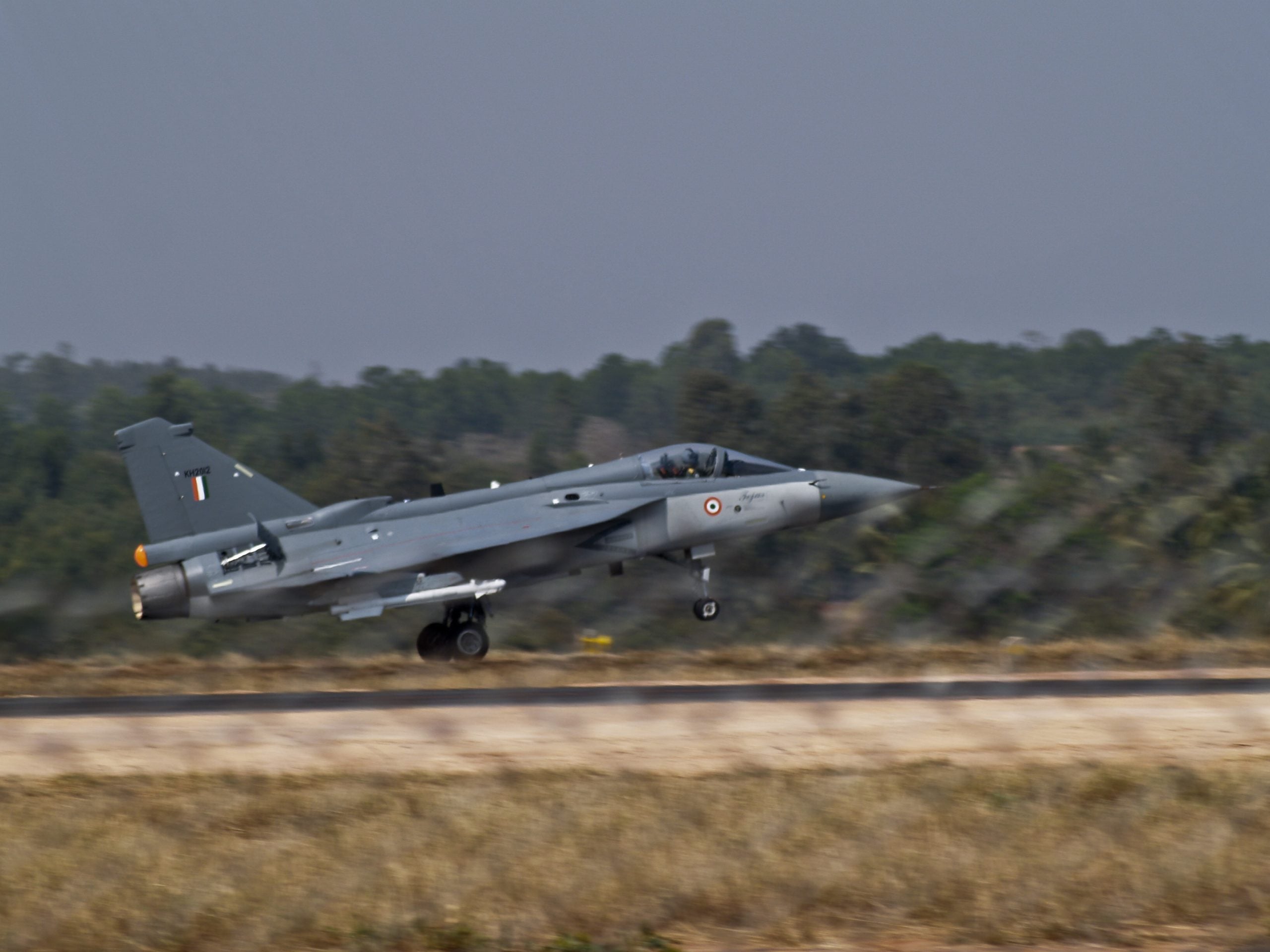 HAL Tejas Light Combat Aircraft of the Indian Air Force in flight