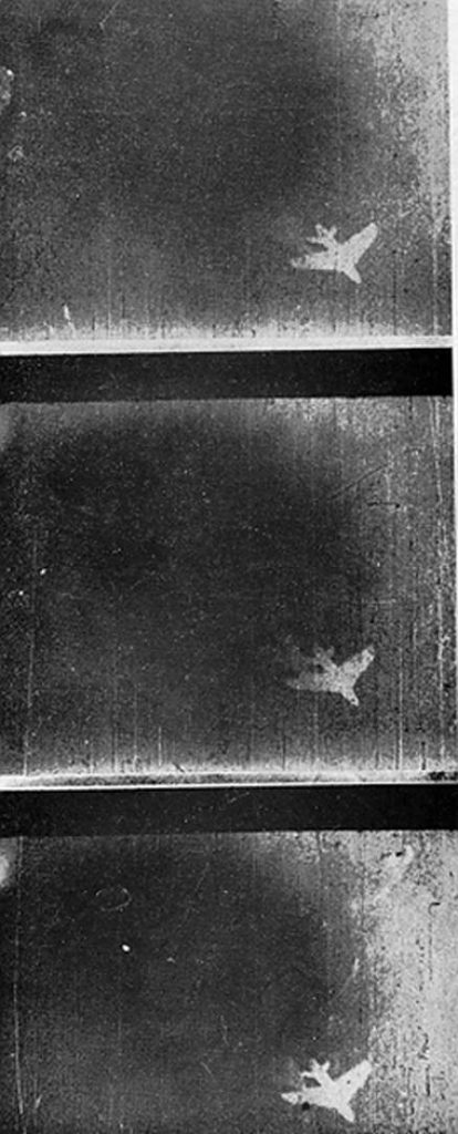 A gun-camera frame from the 1965 Indo-Pakistani air war, when Hunters and Sabres clashed.