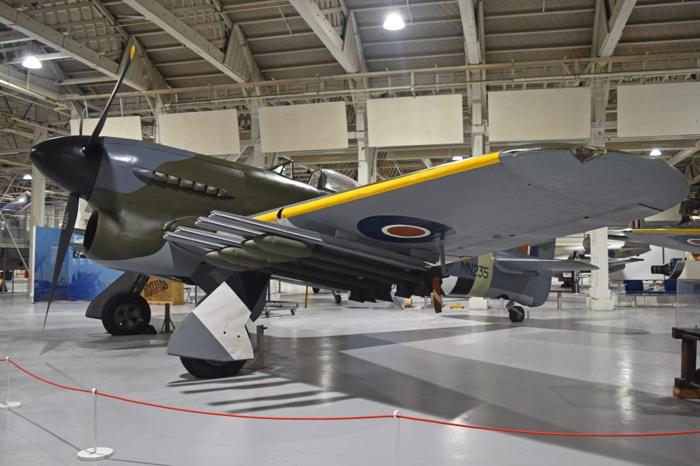 Typhoon IB MN235  the only complete original Typhoon left in the world, at the RAF Museum.