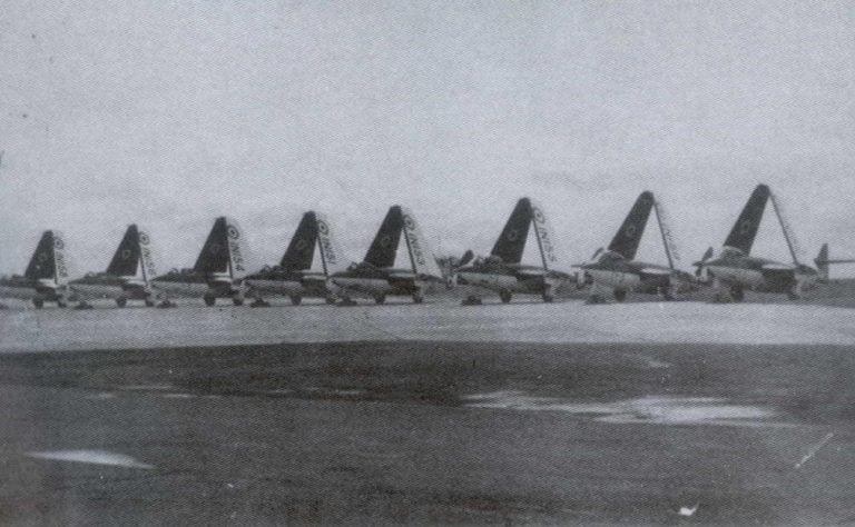 An Indian Navy Sea Hawk during the 1971 Indo-Pakistani War the types last shooting war, flown from INS Vikrant.