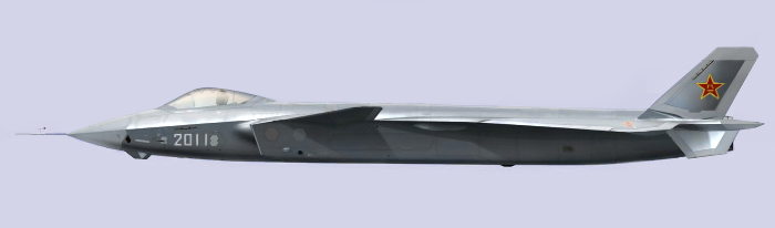 An early J-20 airframe from around 2011, the year of its first flight.