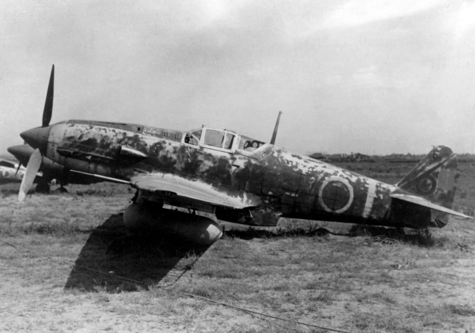A Ki-61 fitted with a centreline drop tank for extended range.