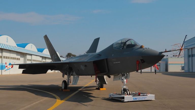 A KF-21 Boramae prototype on the flightline South Koreas first home-built fighter.