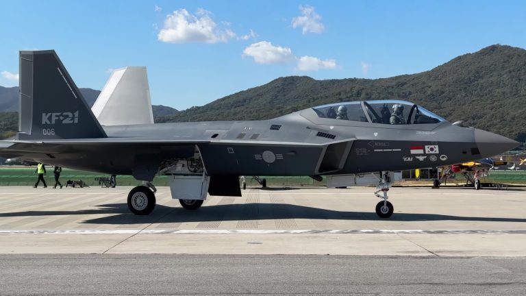 The sixth KF-21 prototype on the ramp six airframes flew the development test programme.