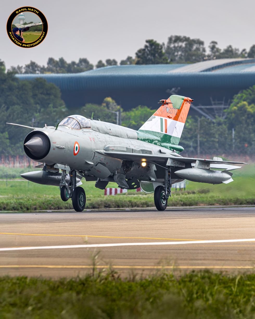 An Indian Air Force MiG-21 Bison on final approach  India flew the type for 62 years.