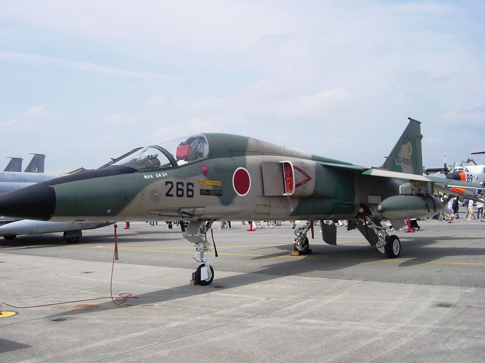 A Mitsubishi F-1 close-support fighter  Japans first indigenous post-war jet fighter.