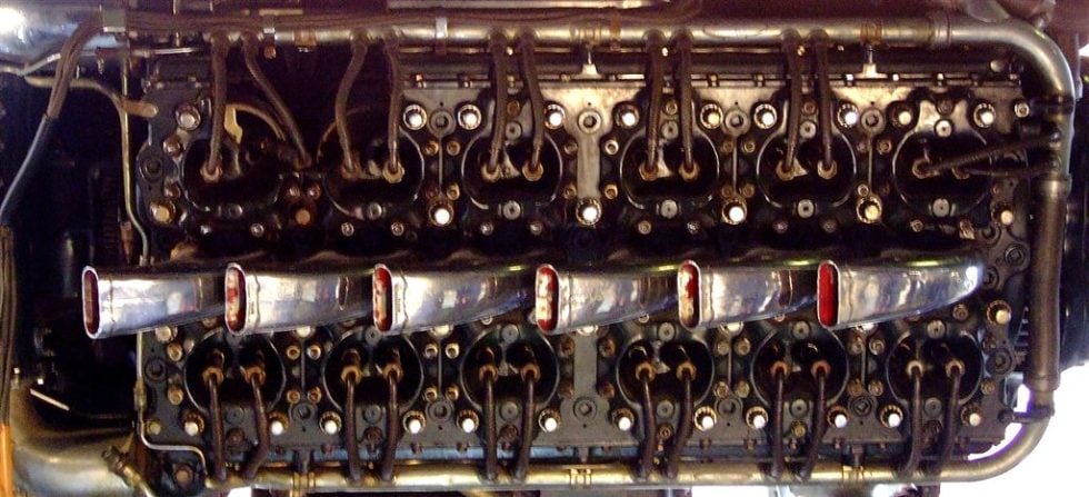 One bank of the 24-cylinder Napier Sabre H-engine  the powerplant at the heart of the Tempest V.