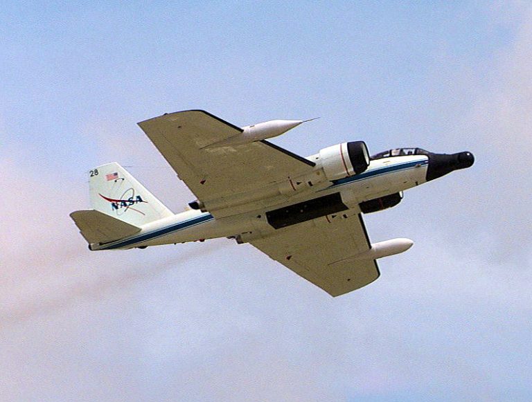 A NASA WB-57F high-altitude research aircraft  a Canberra descendant still flying in the 2020s.