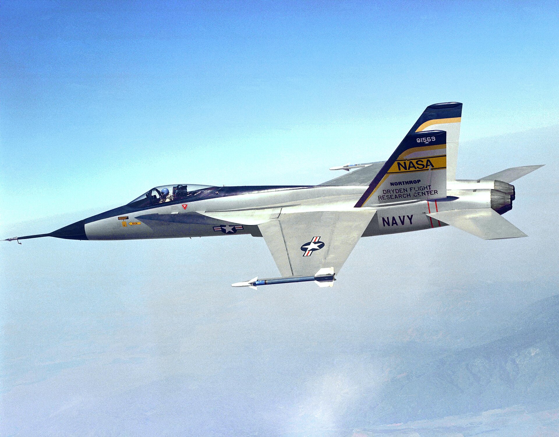 Northrop YF-17 Cobra lightweight fighter prototype in flight