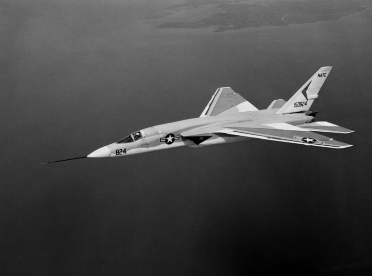 An RA-5C Vigilante in flight in the early 1960s sleek, twin-engined and built for Mach 2.