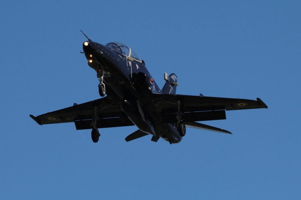 A glass-cockpit Hawk T2  the variant that preps RAF pilots for the Typhoon and F-35.