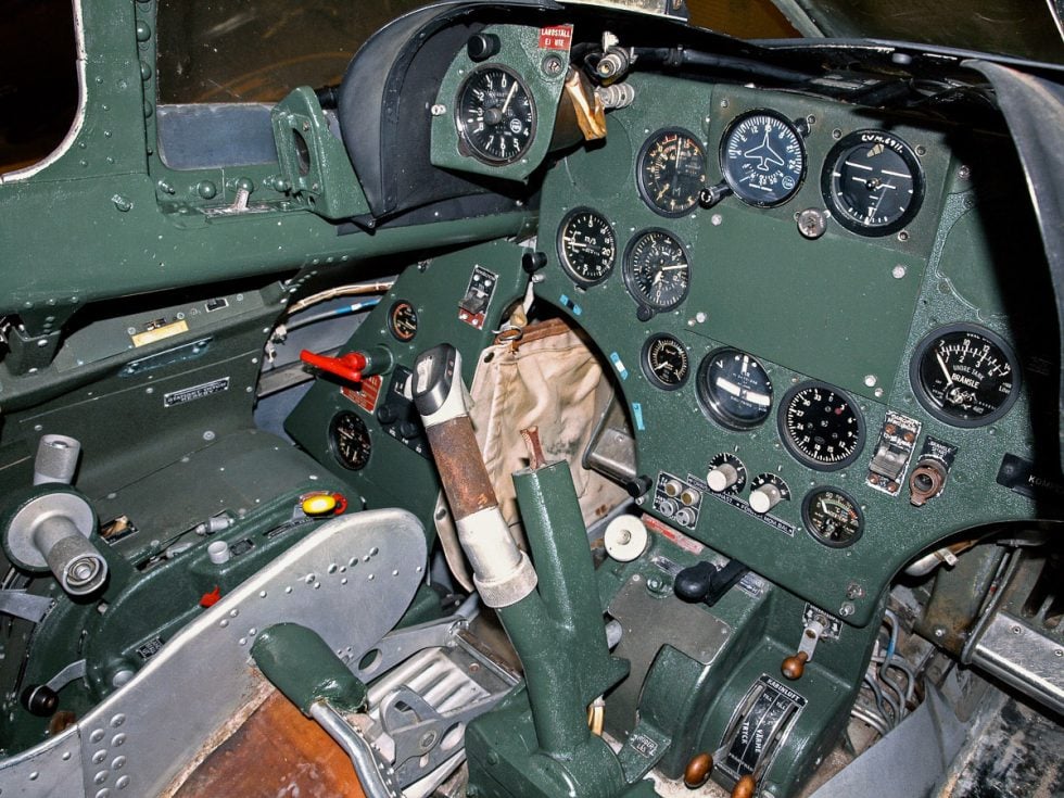 Inside the J29F cockpit  the office of Swedens first swept-wing fighter.