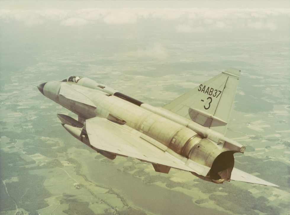 An early Saab 37 Viggen photographed in 1968, a year after the type first flew.