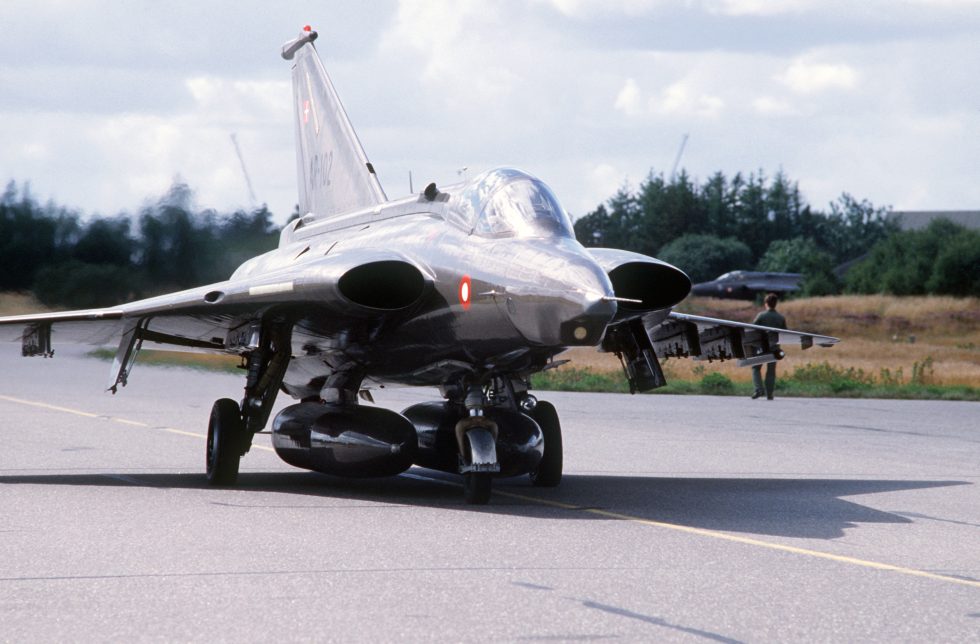 A Royal Danish Air Force F-35 Draken  Denmark flew the type for strike and reconnaissance.