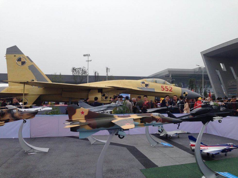 An early J-15 in primer-yellow on static display the type revealed after years of secrecy.