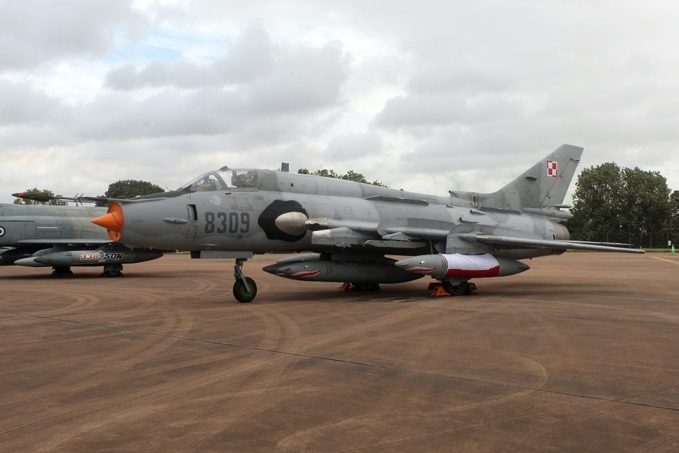 A Su-22M4 Fitter of the Polish Air Force  the last frontline Fitters in Europe.