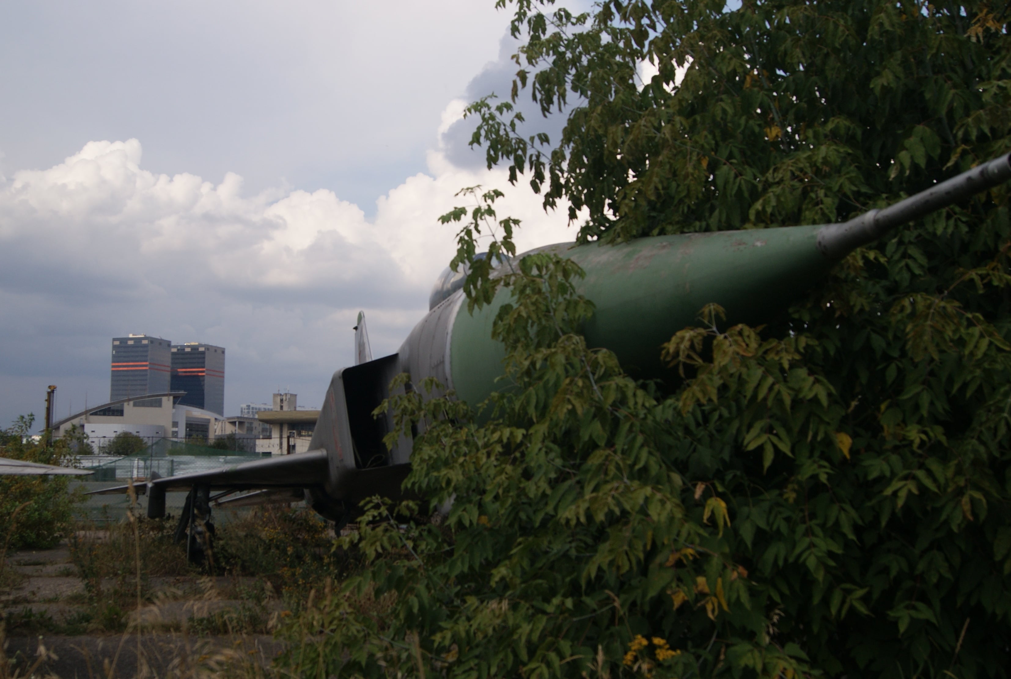 A preserved Su-15 in three-quarter view the delta-winged shape of a Soviet area-defence interceptor.