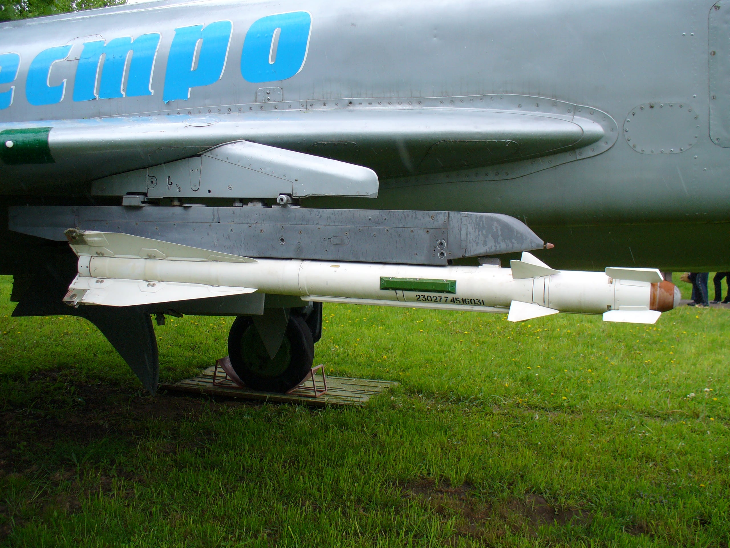 A Su-15TM Flagon-F in broadside note the compound cranked-delta wing of the late variant.