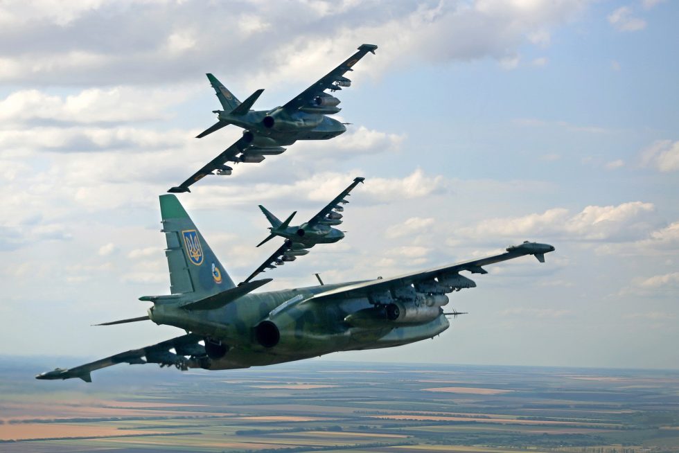 A Ukrainian Air Force Su-25  the type is flown by both sides of the war in Ukraine.