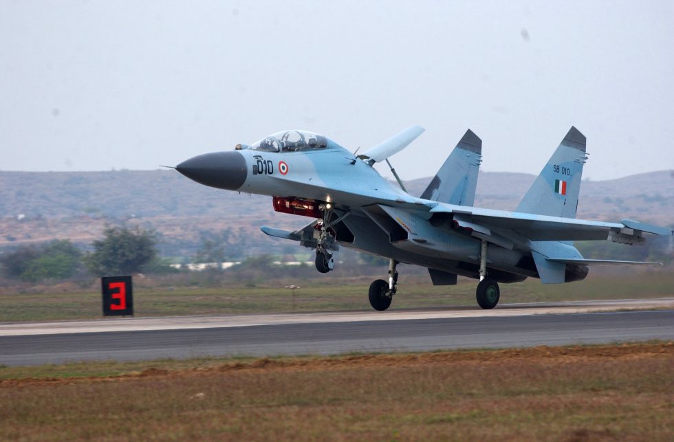 An Indian Air Force Su-30MKI, the worlds most-produced Flanker variant, in flight.