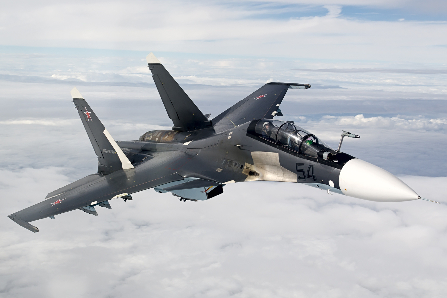 Sukhoi Su-30SM multirole fighter in flight