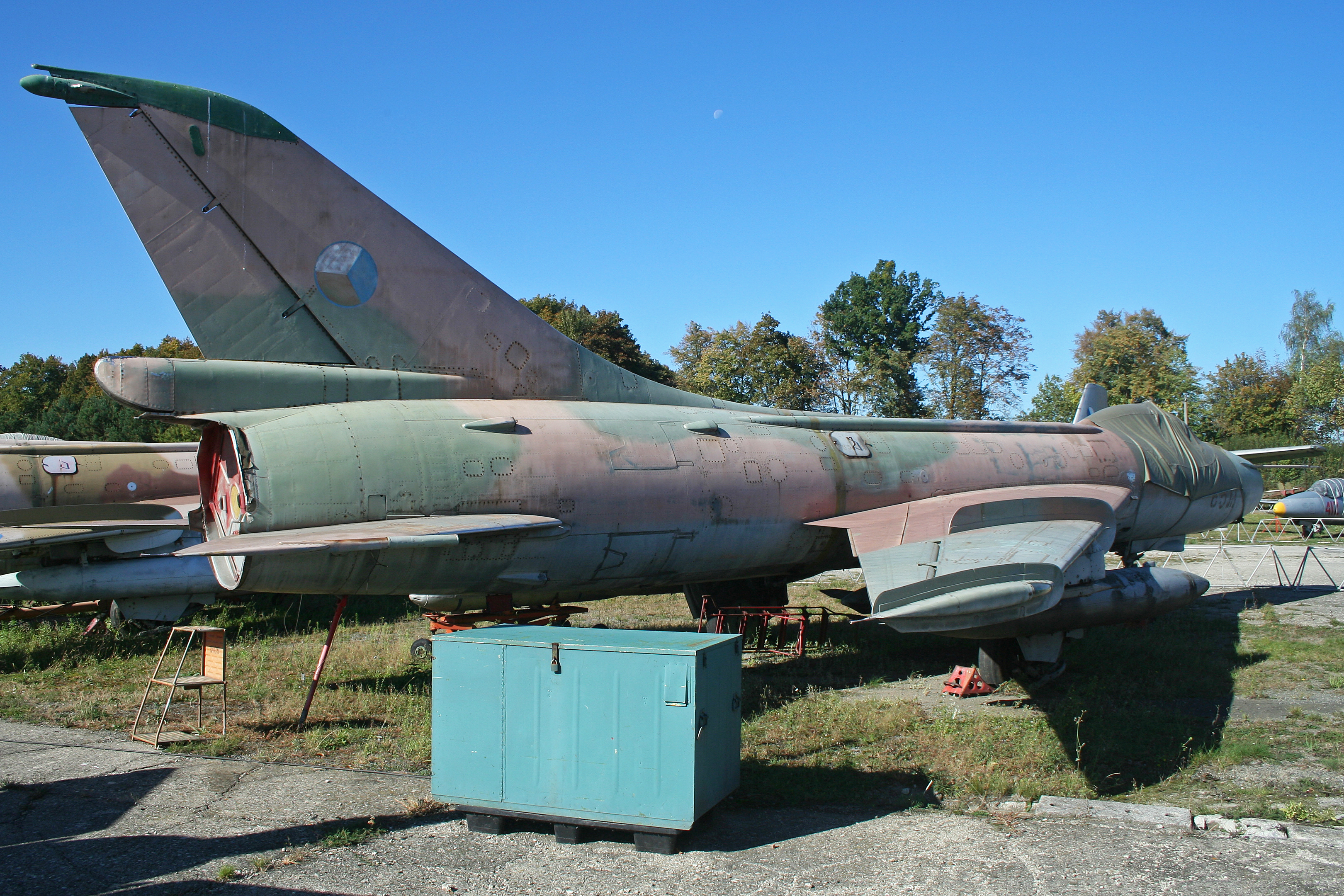A Su-7BKL in tactical camouflage the Fitters primary job was low-level ground attack.