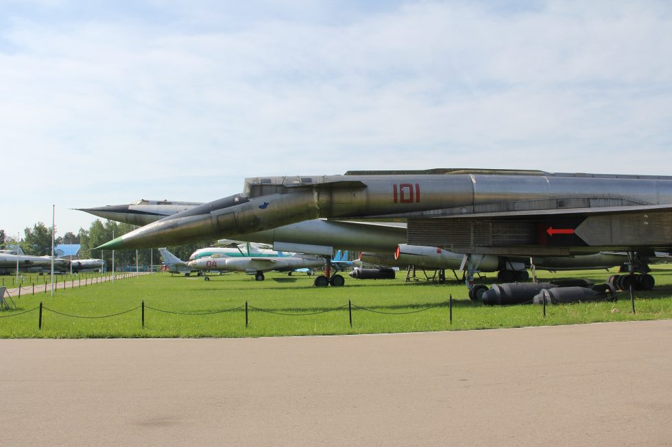 The prototype in profile at Monino, carrying the tail number 101.