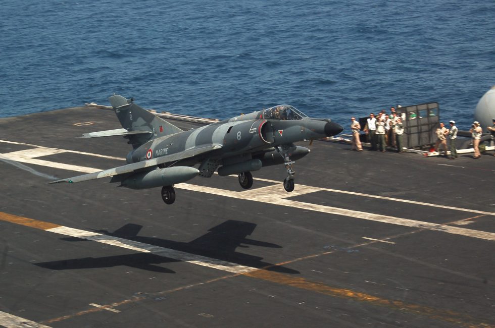 A French Super Étendard operating with the carrier Charles de Gaulles air wing.
