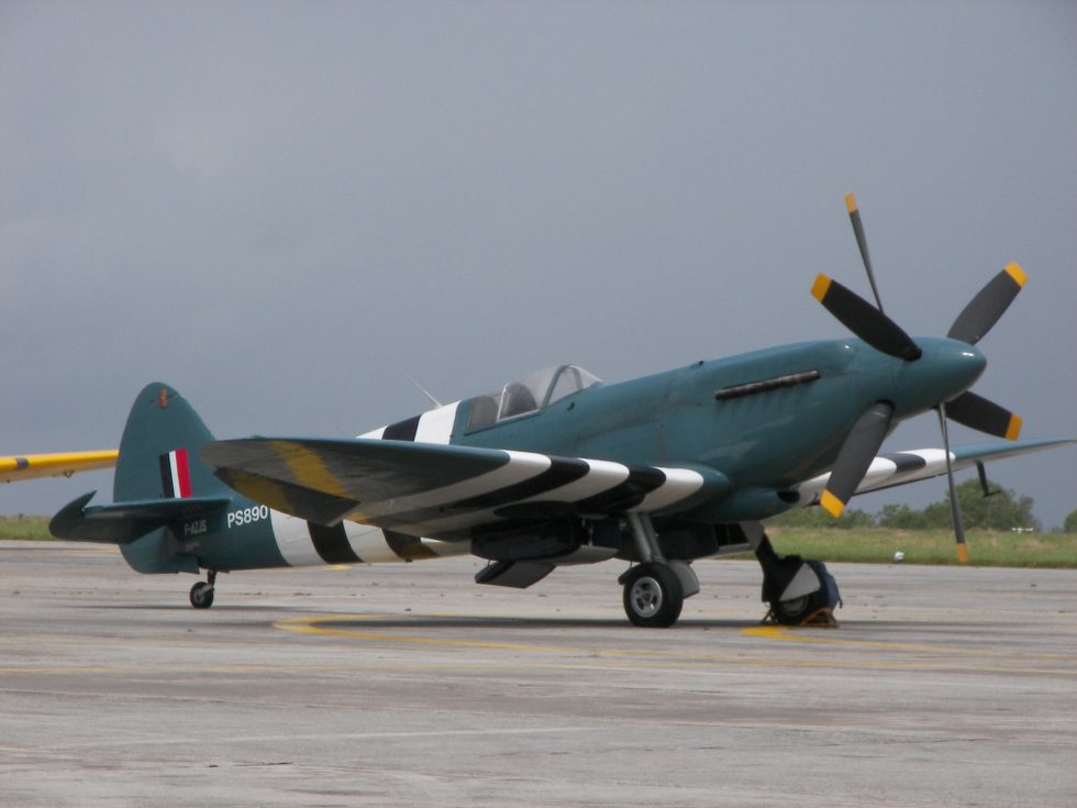 A preserved Spitfire PR Mk 19 the unarmed, camera-carrying photo-reconnaissance variant.