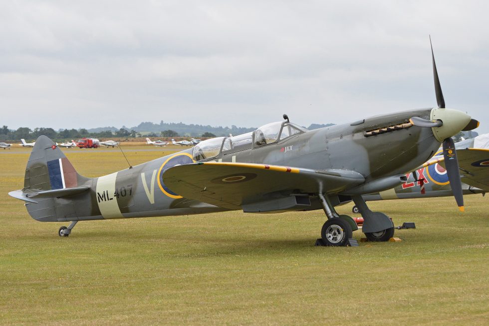 The two-seat Spitfire Tr.9 ML407 the kind of conversion that carries civilian passengers today.