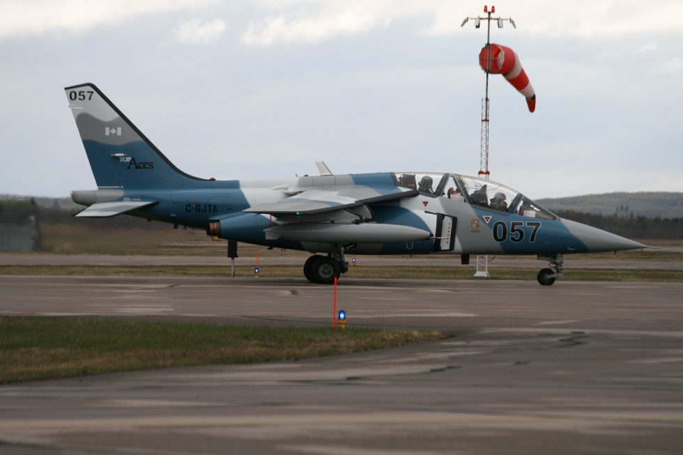 A Top Aces Alpha Jet  a privately operated jet flown as an adversary for military training.