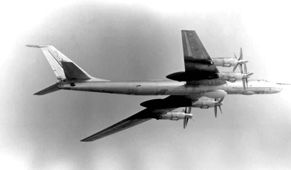 A Tu-142, the maritime patrol derivative, photographed by the US Navy in 1982.