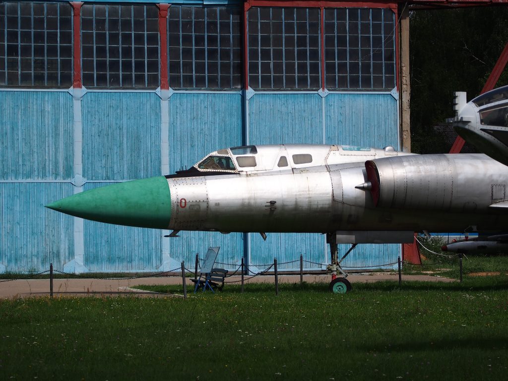 The Fiddler on outdoor display: long fuselage, high-set swept wing, single tail.