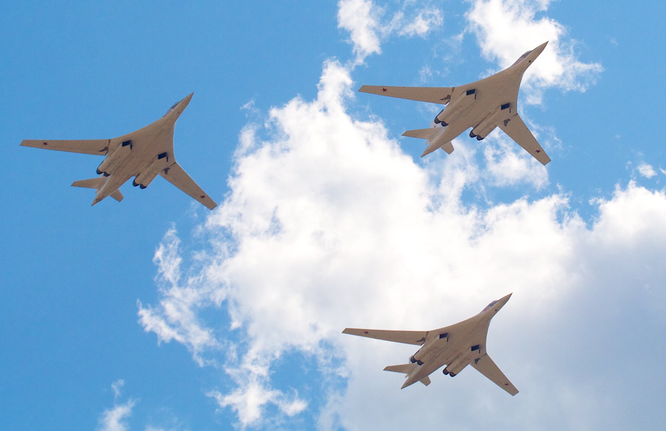 Tupolev Tu-160 Blackjack strategic bomber in flight
